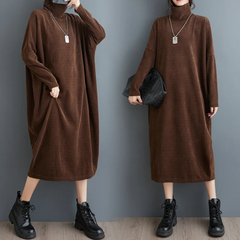 Осенний повседневный удлиненный свитер с высоким воротником, облегающий, с рукавами «летучая мышь», до колен, из качественного вельвета, комфортный, для повседневной носки, из хлопка
Осенний повседневный удлиненный свитер с высоким воротником, облегающий, с рукавами «летучая мышь», до колен, из качественного вельвета, комфортный, для повседневной носки, из хлопка