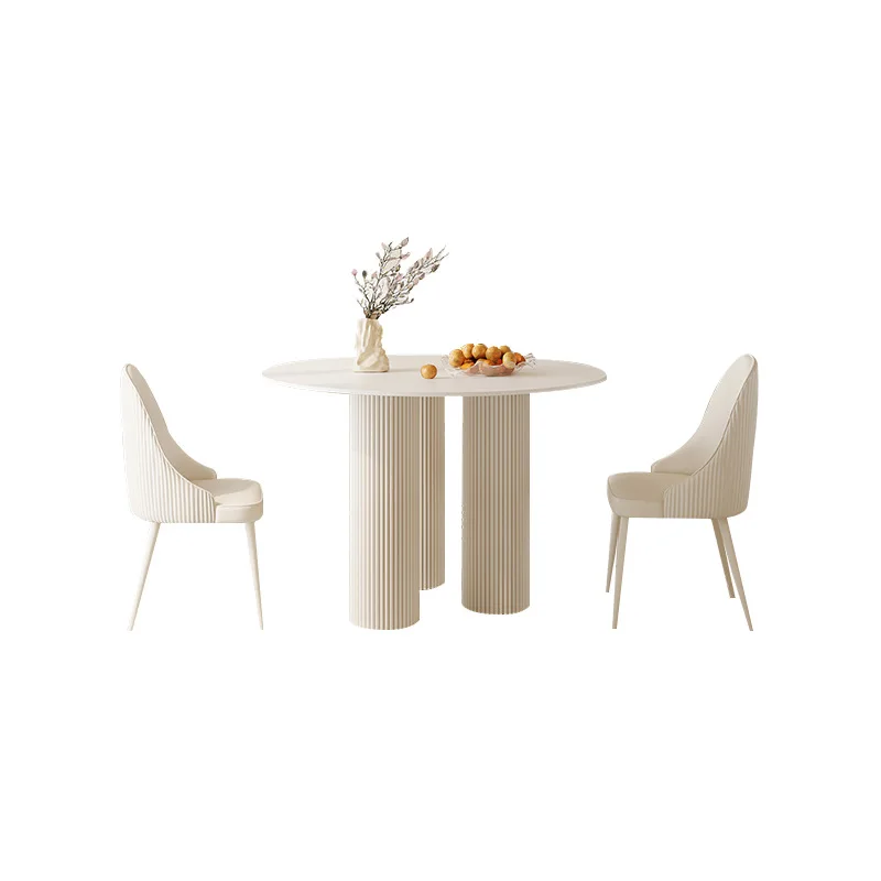 Cream wind pure white rock slab round luxury small apartment dining table modern simple negotiation round table
Cream wind pure white rock slab round luxury small apartment dining table modern simple negotiation round table