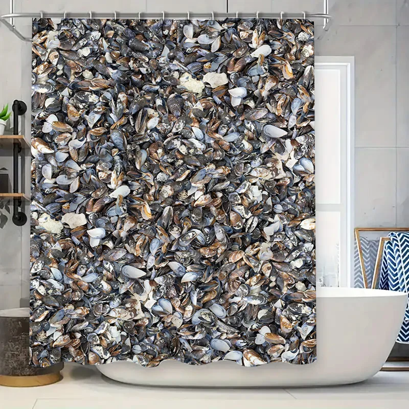 Bathroom Shower Curtain with Seashell Print Waterproof Fabric for Bath Decoration (Blue Gray White)
Bathroom Shower Curtain with Seashell Print Waterproof Fabric for Bath Decoration (Blue Gray White)