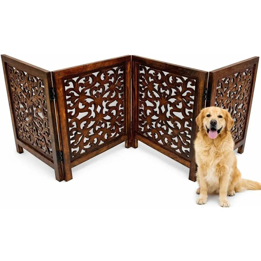ree Standing Dog Gate – 4 Panel oldable Wooden pet gate Indoor 72" W x 24" H, Hand-Carved Solid Wood & MD, Portable Indoor Gate
ree Standing Dog Gate – 4 Panel oldable Wooden pet gate Indoor 72" W x 24" H, Hand-Carved Solid Wood & MD, Portable Indoor Gate