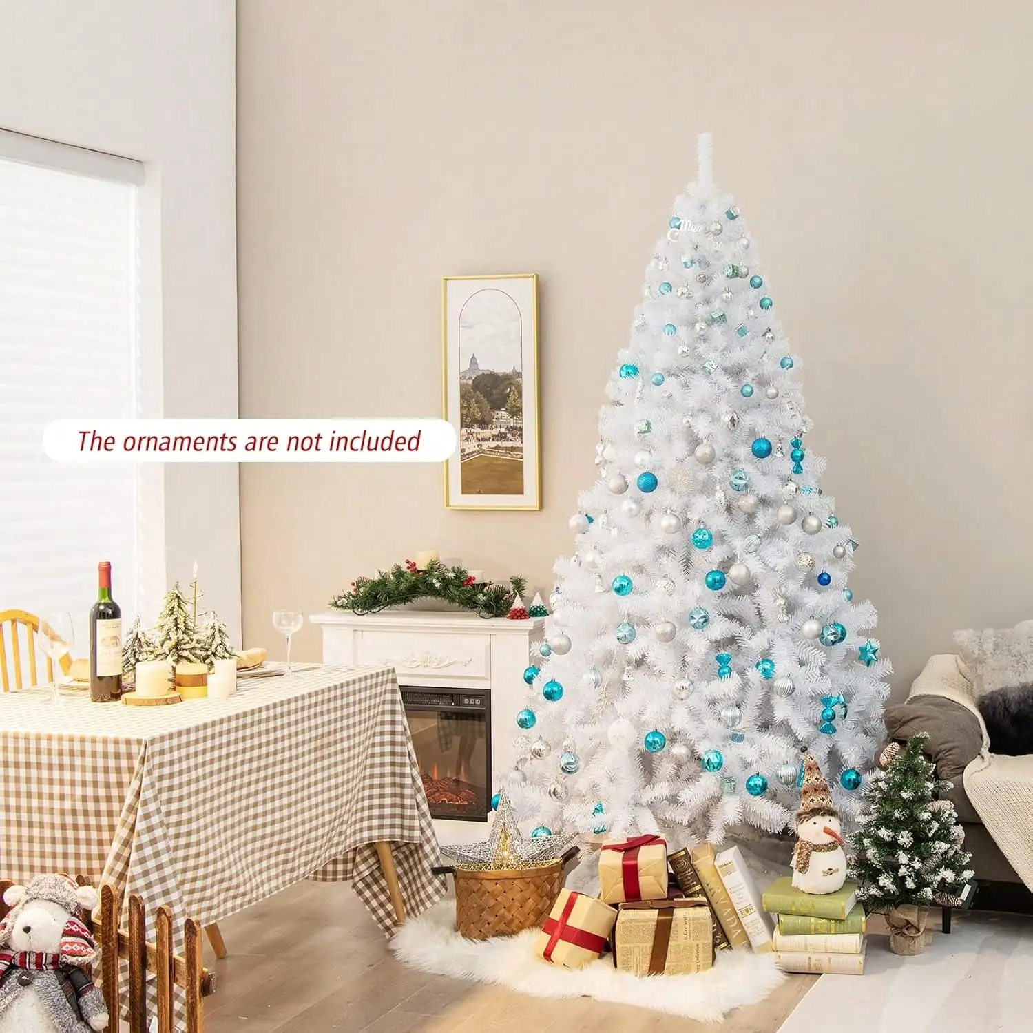 Artificial Christmas Tree, White 7FT/8FT Premium Pine Unlit Holiday Decoration, Full Size Décor Easy Assembly Metal Stand
Artificial Christmas Tree, White 7FT/8FT Premium Pine Unlit Holiday Decoration, Full Size Décor Easy Assembly Metal Stand