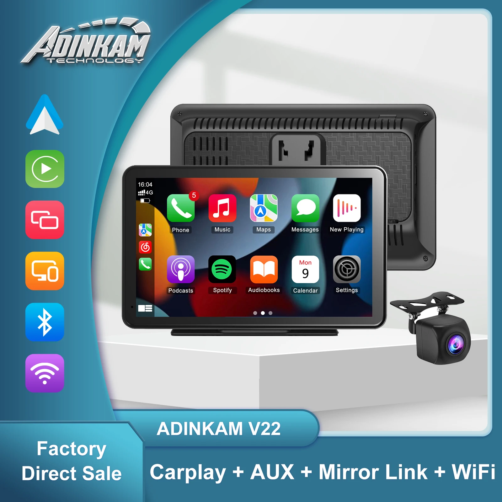 Universal 7 Inch Wireless Carplay Android Auto IPS Display Touch Screen ADINKAM WiFi BT Airplay Car Radio Multimedia MP5 Player
Universal 7 Inch Wireless Carplay Android Auto IPS Display Touch Screen ADINKAM WiFi BT Airplay Car Radio Multimedia MP5 Player