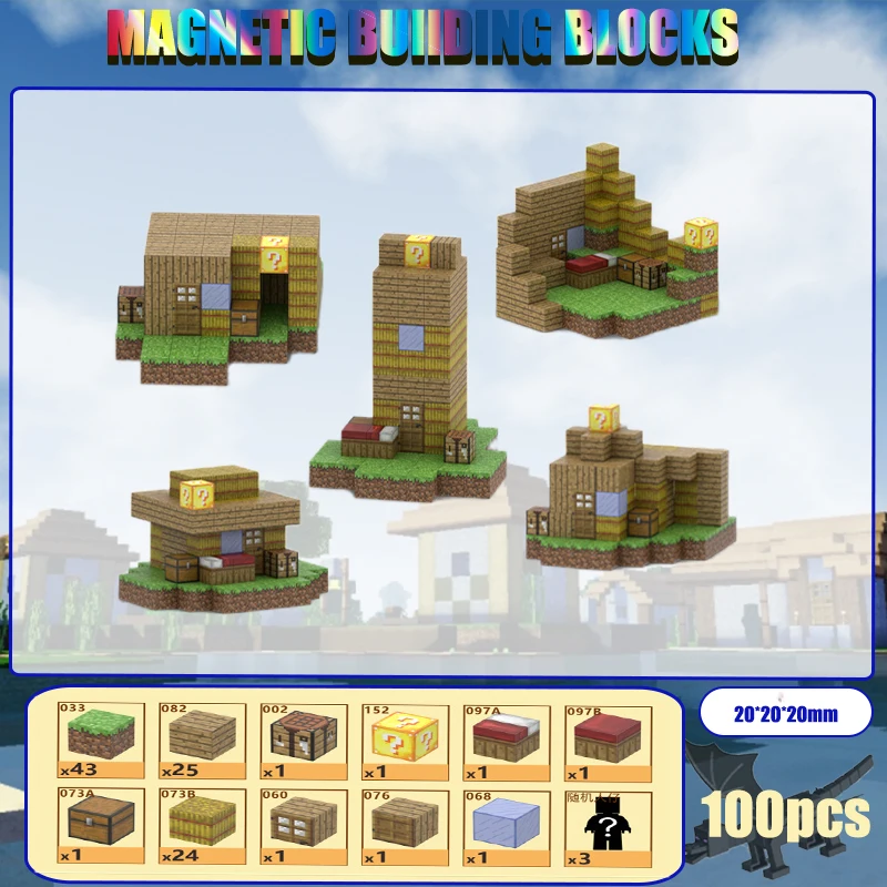 Magnetic blocks are used to build a magnetic mine world for a 3-year-old boy and girl, sensory toys, gifts, and building toys.
Magnetic blocks are used to build a magnetic mine world for a 3-year-old boy and girl, sensory toys, gifts, and building toys.