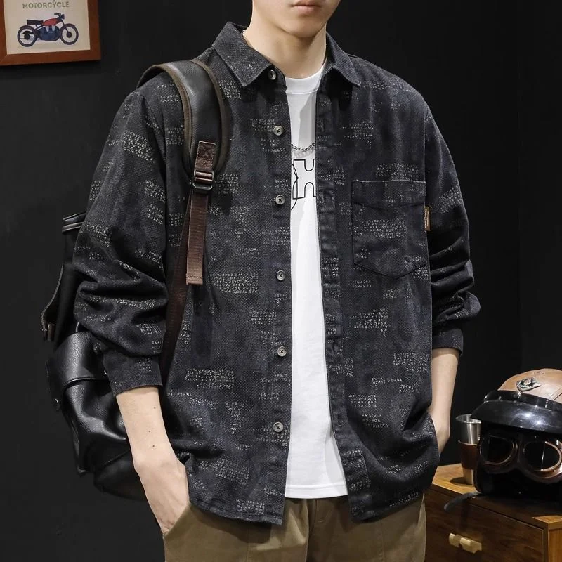 Spring Retro Print Long Sleeve Shirt Men Loose Casual Stylish Versatile Pocket Shirt
Spring Retro Print Long Sleeve Shirt Men Loose Casual Stylish Versatile Pocket Shirt