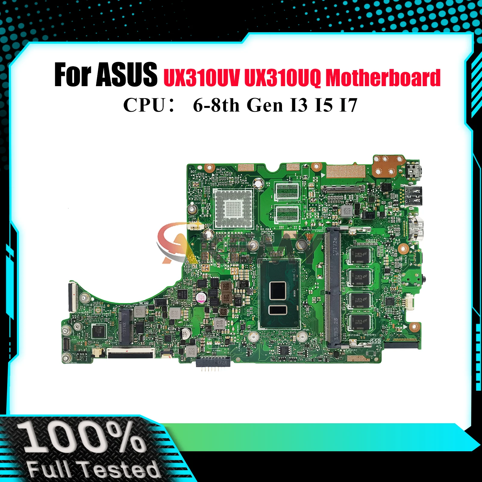 UX310UA Laptop Motherboard For ASUS UX310UFR UX310UQ UX310UQK UX310UAK RX310U UX310UQR UX310UV U3000U Mainboard W/ I3 I5 I7 CPU
UX310UA Laptop Motherboard For ASUS UX310UFR UX310UQ UX310UQK UX310UAK RX310U UX310UQR UX310UV U3000U Mainboard W/ I3 I5 I7 CPU