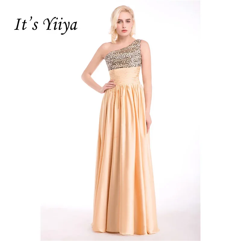 It's Yiiya Customized Evening Dress Gold Sequins Satin One Shoulder A-line Zipper Floor Length Plus size Woman Party FOrmal Gown
It's Yiiya Customized Evening Dress Gold Sequins Satin One Shoulder A-line Zipper Floor Length Plus size Woman Party FOrmal Gown