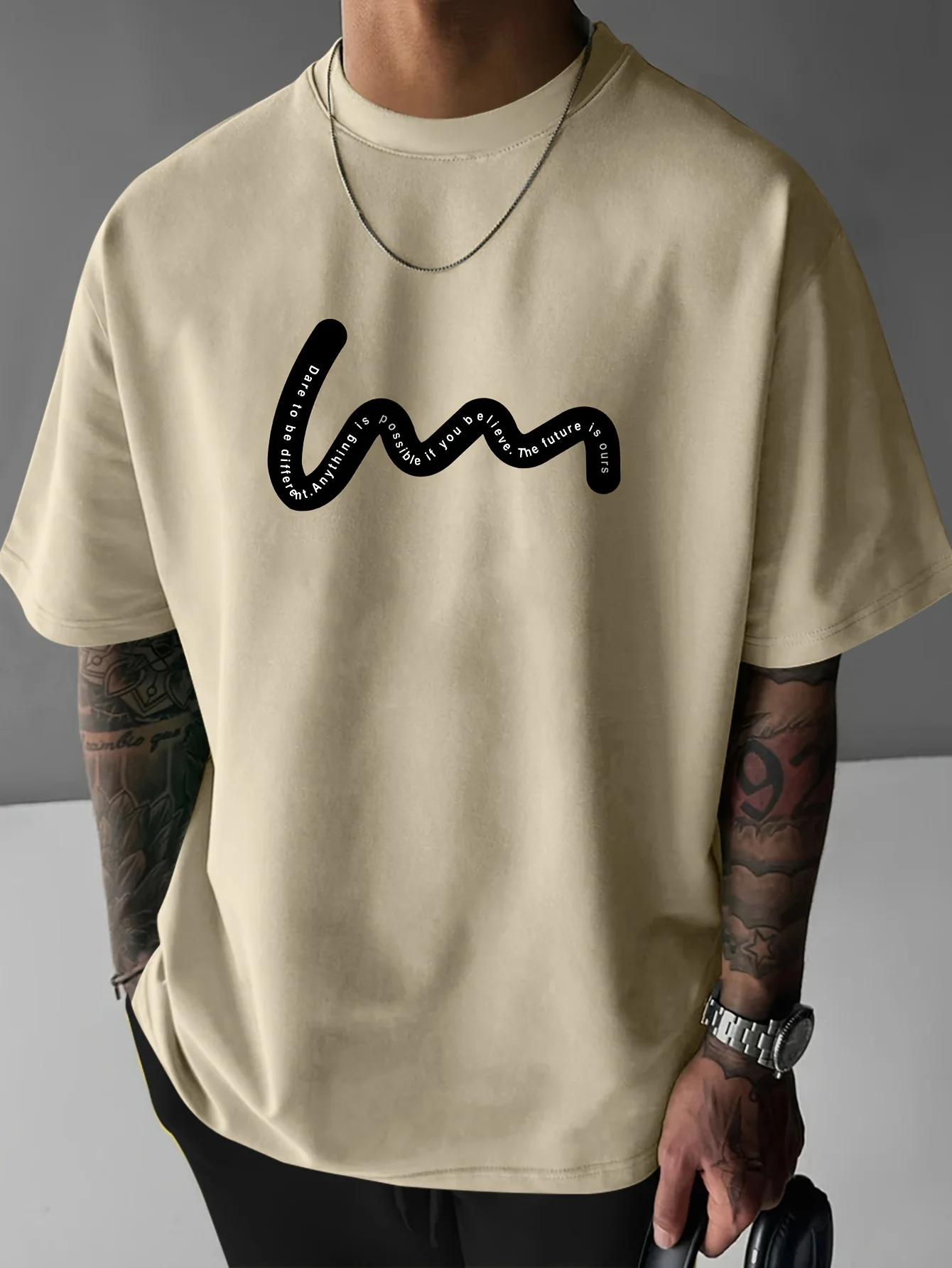 Men's summer 100 cotton fashionable casual sports loose and fashionable white line printed round neck short sleeved T-shirt top
Men's summer 100 cotton fashionable casual sports loose and fashionable white line printed round neck short sleeved T-shirt top