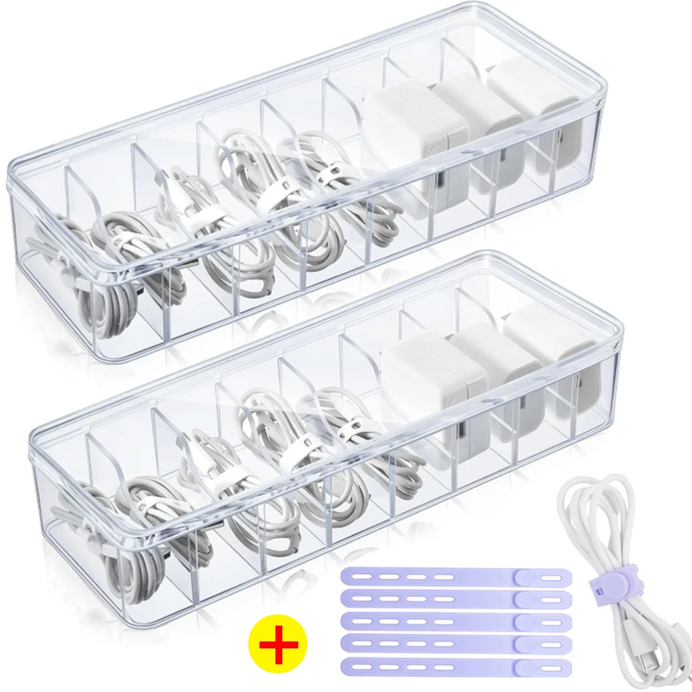 8 Grids Desktop Data Cable Storage Box Transparent Plastic Charger Cable Divided Grid Box with Cover Data Cable Organizer
8 Grids Desktop Data Cable Storage Box Transparent Plastic Charger Cable Divided Grid Box with Cover Data Cable Organizer