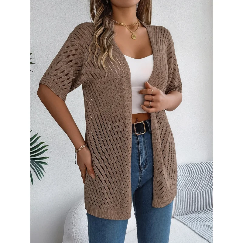 New Women'S Summer: European And American Style Short-Sleeve Cardigan with Hollow Design Vacation And Safety
New Women'S Summer: European And American Style Short-Sleeve Cardigan with Hollow Design Vacation And Safety