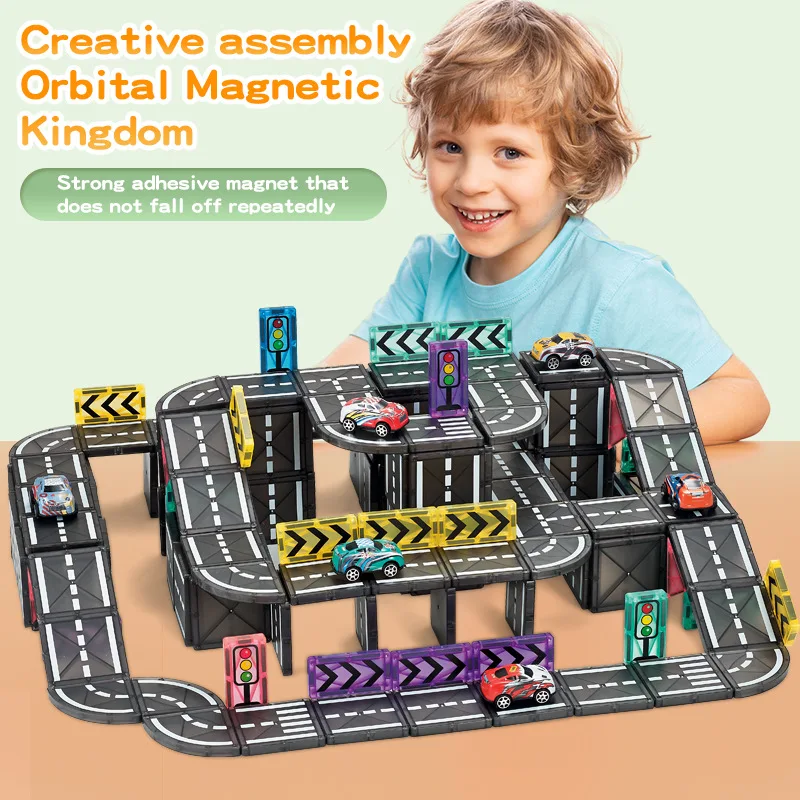 Highway Magnetic Tile Track Building Blocks with Toy Cars, Kids Educational Construction Playset
Highway Magnetic Tile Track Building Blocks with Toy Cars, Kids Educational Construction Playset