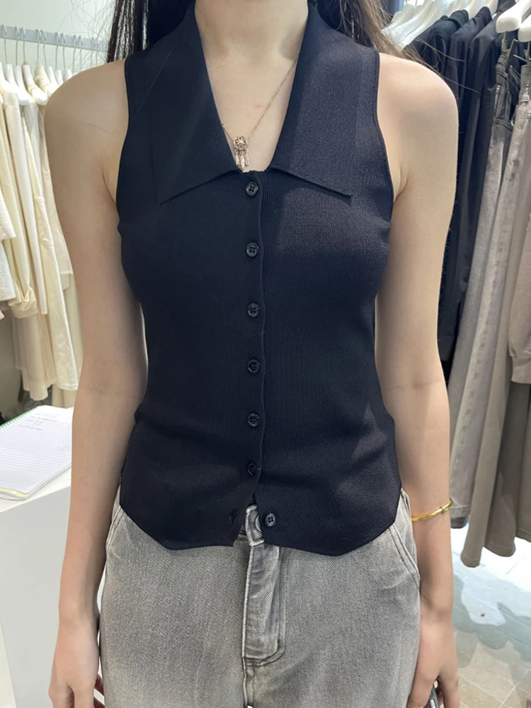 Sweet And Spicy Korean Style Knitted Vest Women's Shoulder Slimming Sleeveless Collar Top for Summer New Arrival
Sweet And Spicy Korean Style Knitted Vest Women's Shoulder Slimming Sleeveless Collar Top for Summer New Arrival