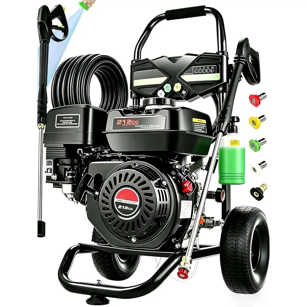 Gas Powered Prure Washer 4200 PSI Gas Power Washer 4.0 GPM 212CC Commercial High Prure Washer Cleaner with 25t Hose, Spray Gun a
Gas Powered Prure Washer 4200 PSI Gas Power Washer 4.0 GPM 212CC Commercial High Prure Washer Cleaner with 25t Hose, Spray Gun a