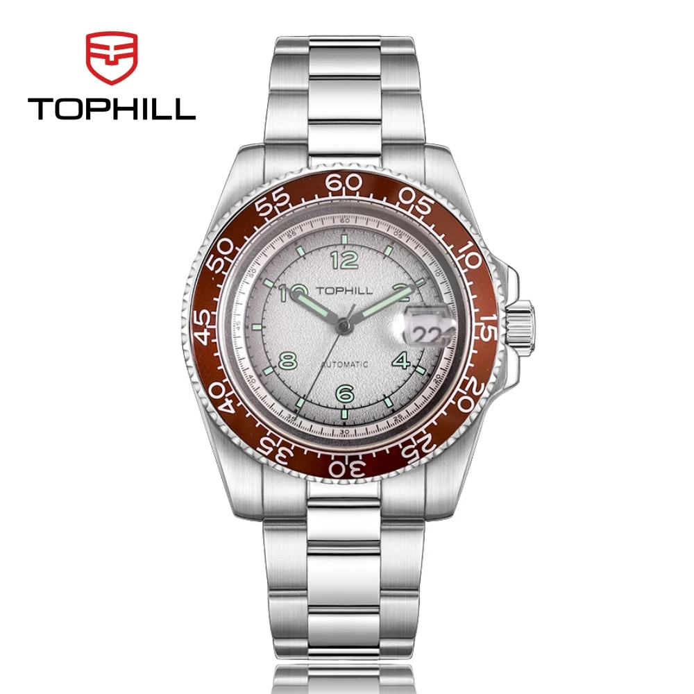 TOPHILL Men Watches Mechanical 40mm Nanning 2813 Fire Texture Dial 3ATM Waterproof C3 Luminous Relógios Masculino TD006G.C
TOPHILL Men Watches Mechanical 40mm Nanning 2813 Fire Texture Dial 3ATM Waterproof C3 Luminous Relógios Masculino TD006G.C
