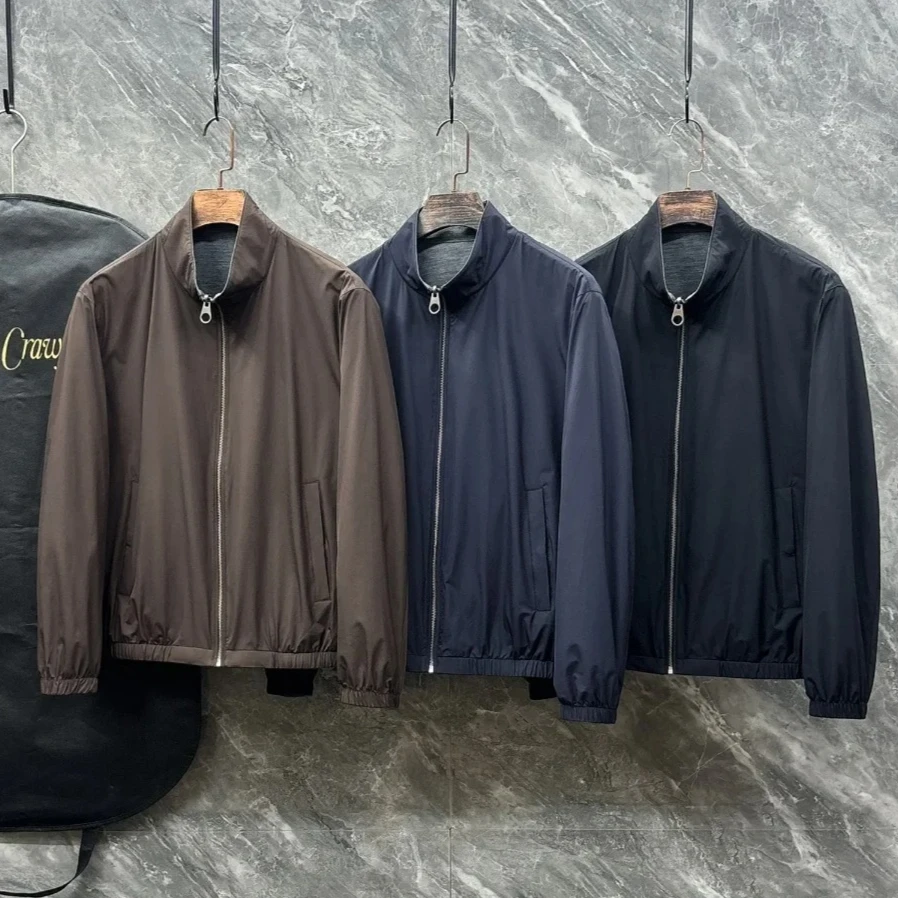 Итальянская шерстяная двухсторонняя носимая куртка с воротником-стойкой, простая повседневная куртка в сетку
Итальянская шерстяная двухсторонняя носимая куртка с воротником-стойкой, простая повседневная куртка в сетку