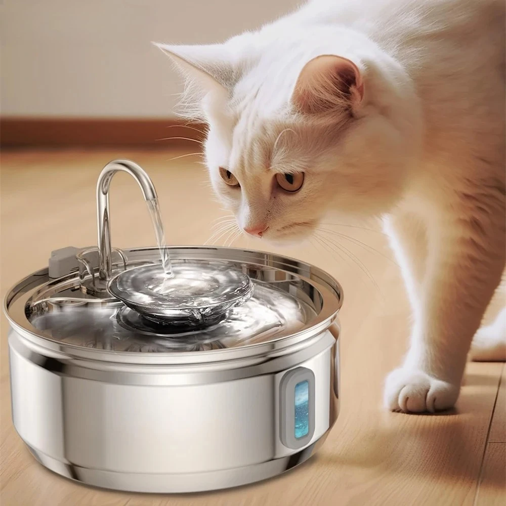 3L Stainless Steel Faucet Cat Fountain Visible Water Level Cats Water Fountain Ultra Quiet Pump Automatic Pet Fountain Bowl
3L Stainless Steel Faucet Cat Fountain Visible Water Level Cats Water Fountain Ultra Quiet Pump Automatic Pet Fountain Bowl