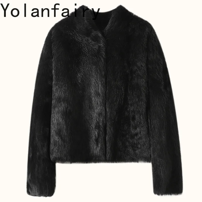 YOLANFAIRY 2026 Stand Collar Natural Straight Fur Coat Women Youth Style Real Fur Integrated Jacket Leather Winter Outerwear
YOLANFAIRY 2026 Stand Collar Natural Straight Fur Coat Women Youth Style Real Fur Integrated Jacket Leather Winter Outerwear