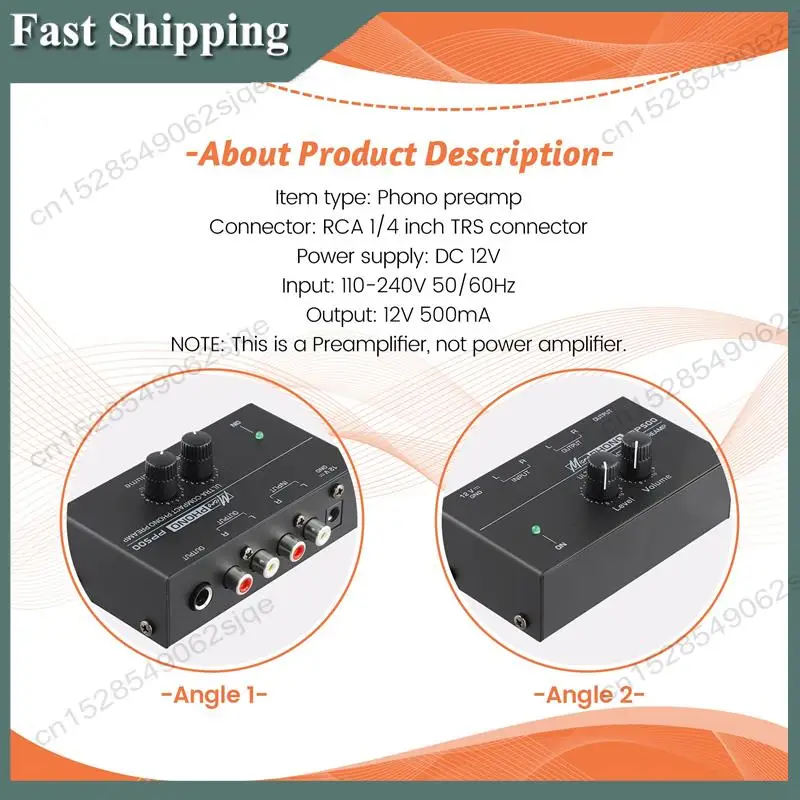 -ABKM Ultra-Compact Phono Preamp PP500 With Bass Treble Balance Volume Adjustment Pre-Amp Turntable Preamplificador US Plug
-ABKM Ultra-Compact Phono Preamp PP500 With Bass Treble Balance Volume Adjustment Pre-Amp Turntable Preamplificador US Plug