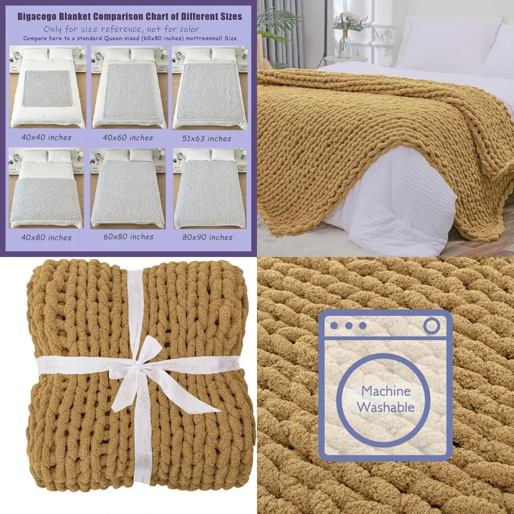 Одеяло из синели ручной работы, 51x63, вязаное крючком из толстого кабеля, мягкое и уютное для дивана, гостиной, Goldenrod
Одеяло из синели ручной работы, 51x63, вязаное крючком из толстого кабеля, мягкое и уютное для дивана, гостиной, Goldenrod