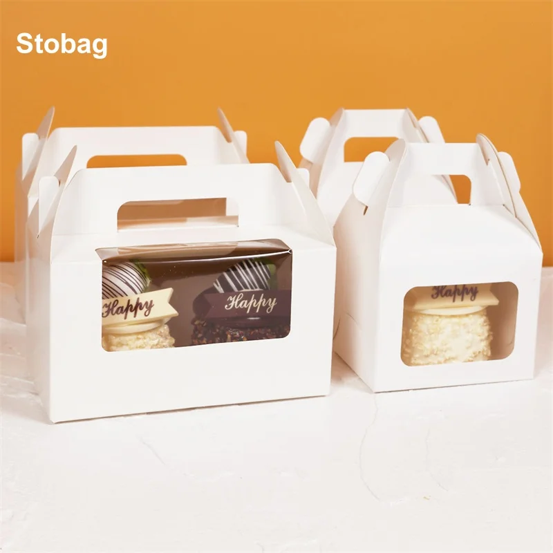StoBag 20pcs White Kraft Paper Cake Box with Window Handheld Gift Packaging for Cupcake Dessert Storage Baking Party Favor
StoBag 20pcs White Kraft Paper Cake Box with Window Handheld Gift Packaging for Cupcake Dessert Storage Baking Party Favor