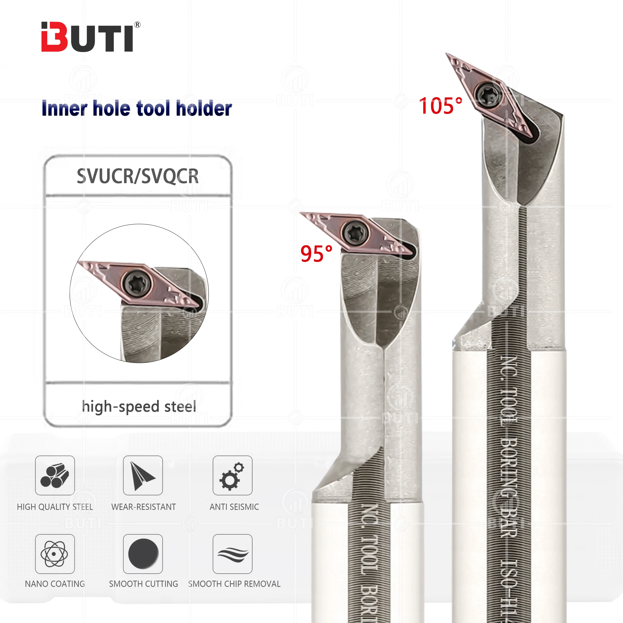 SVUCR/SVQCR High Speed Steel Eccentric Type Internal Hole Type Shock Resistance H1208L-SVUCR08-P24 High Speed Steel Holder Tool
SVUCR/SVQCR High Speed Steel Eccentric Type Internal Hole Type Shock Resistance H1208L-SVUCR08-P24 High Speed Steel Holder Tool