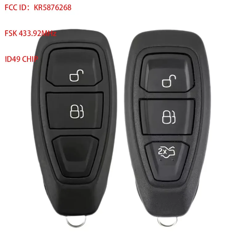 433MHz ID49 Smart Remote Key KR5876268 F1ET-15K601-AE For Ford Focus Kuga Fiesta C-Max 2011-2019 Keyless Go Fob
433MHz ID49 Smart Remote Key KR5876268 F1ET-15K601-AE For Ford Focus Kuga Fiesta C-Max 2011-2019 Keyless Go Fob
