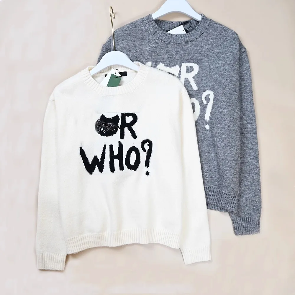 American Style Knitted Sweater Letter Embroidery Long Sleeve round Neck Versatile Ladies Fashion Thick Winter Pullover Top
American Style Knitted Sweater Letter Embroidery Long Sleeve round Neck Versatile Ladies Fashion Thick Winter Pullover Top