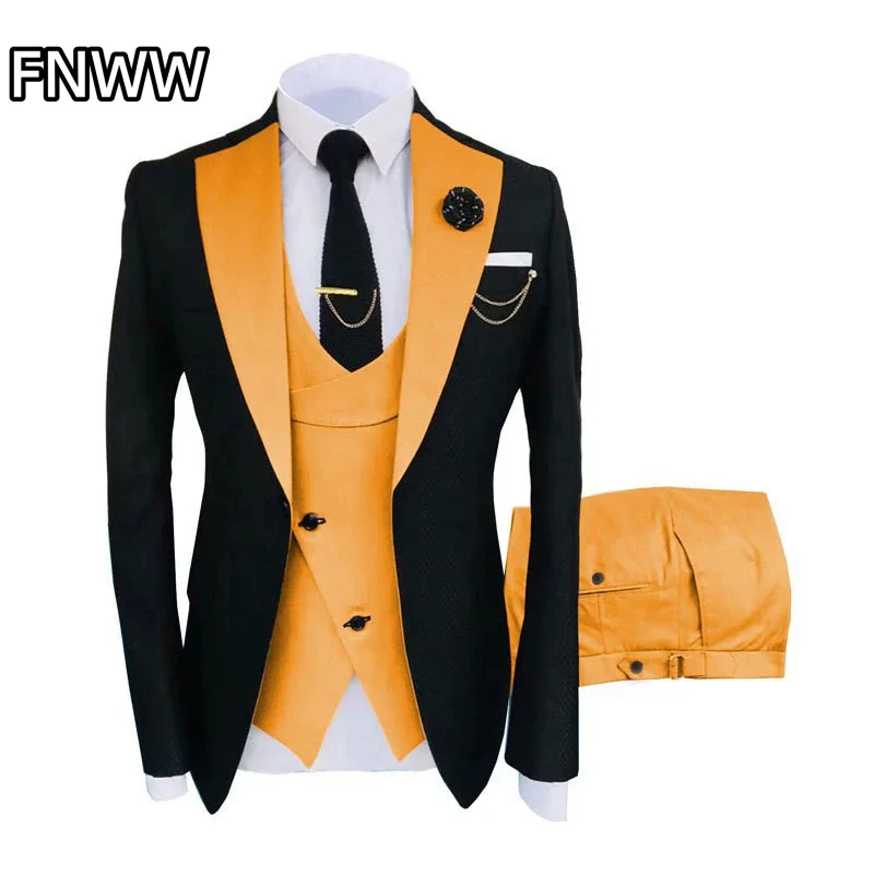 Men's 3-Piece Fitted Tuxedo Suit for Wedding Groomsmen Adult Costume Summer Beach Wedding Parties Blazer Vest And Pants Set
Men's 3-Piece Fitted Tuxedo Suit for Wedding Groomsmen Adult Costume Summer Beach Wedding Parties Blazer Vest And Pants Set