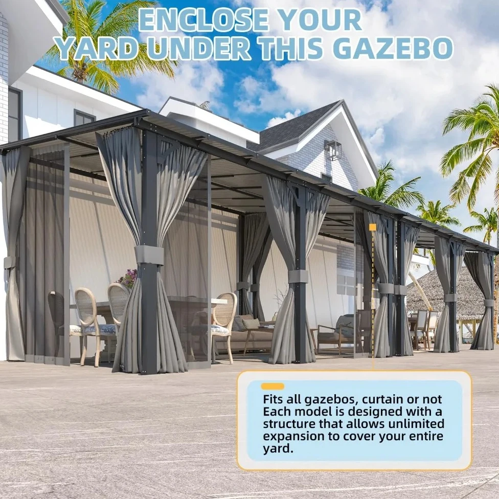 USA Shipping 14' x 10' Gazebo for Patio, Hard Top Lean to Gazebo Pergola Curtains Mosquito Netting Large Wall-Mounted Customized
USA Shipping 14' x 10' Gazebo for Patio, Hard Top Lean to Gazebo Pergola Curtains Mosquito Netting Large Wall-Mounted Customized