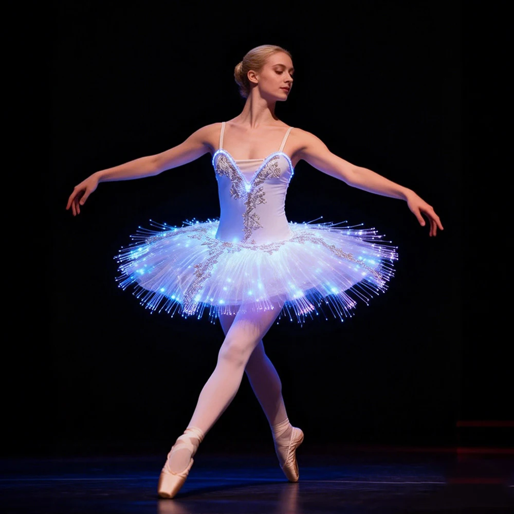 Women's Colorful LED Fiber Optic Mesh Skirt for Stage Performance Glowing Ballet Costume LED Skirt
Women's Colorful LED Fiber Optic Mesh Skirt for Stage Performance Glowing Ballet Costume LED Skirt