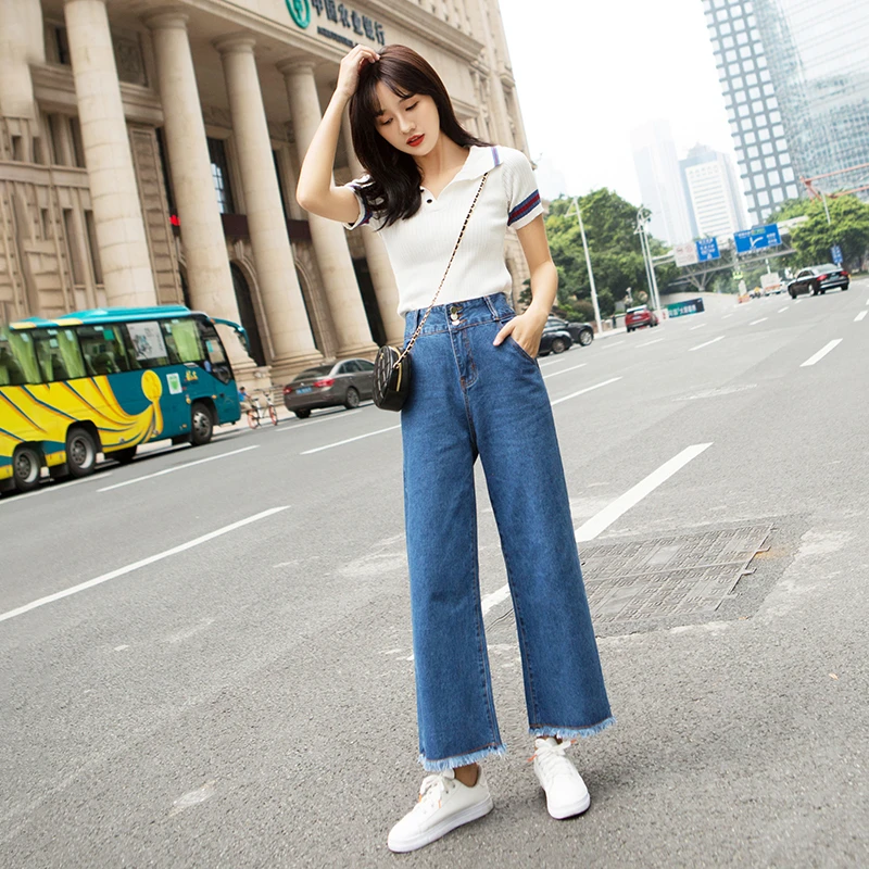 High Waist Straight Leg Jeans Women's Spring Autumn Nine Points Pants Guangzhou Xintang Shipping Women's Pants
High Waist Straight Leg Jeans Women's Spring Autumn Nine Points Pants Guangzhou Xintang Shipping Women's Pants