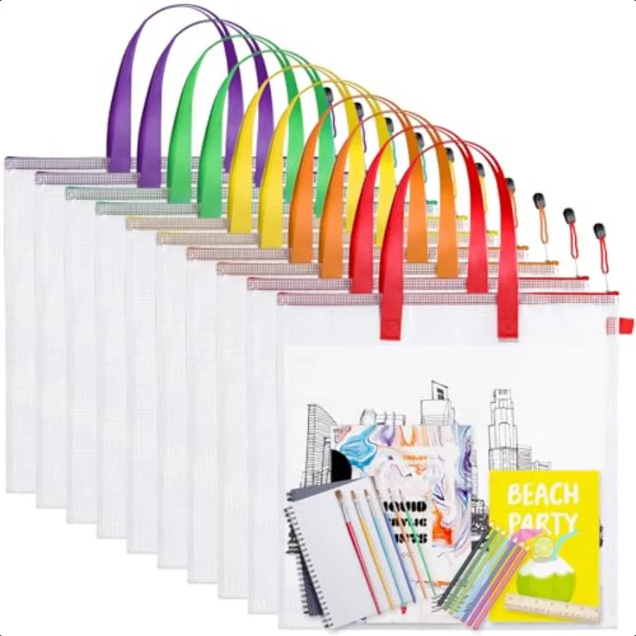 Reginary 10 Pcs 16 X16 Inch Colorful Art Portfolio Bag Bulk with Zipper and Handle Transparent White Bags for Artworks Posters
Reginary 10 Pcs 16 X16 Inch Colorful Art Portfolio Bag Bulk with Zipper and Handle Transparent White Bags for Artworks Posters