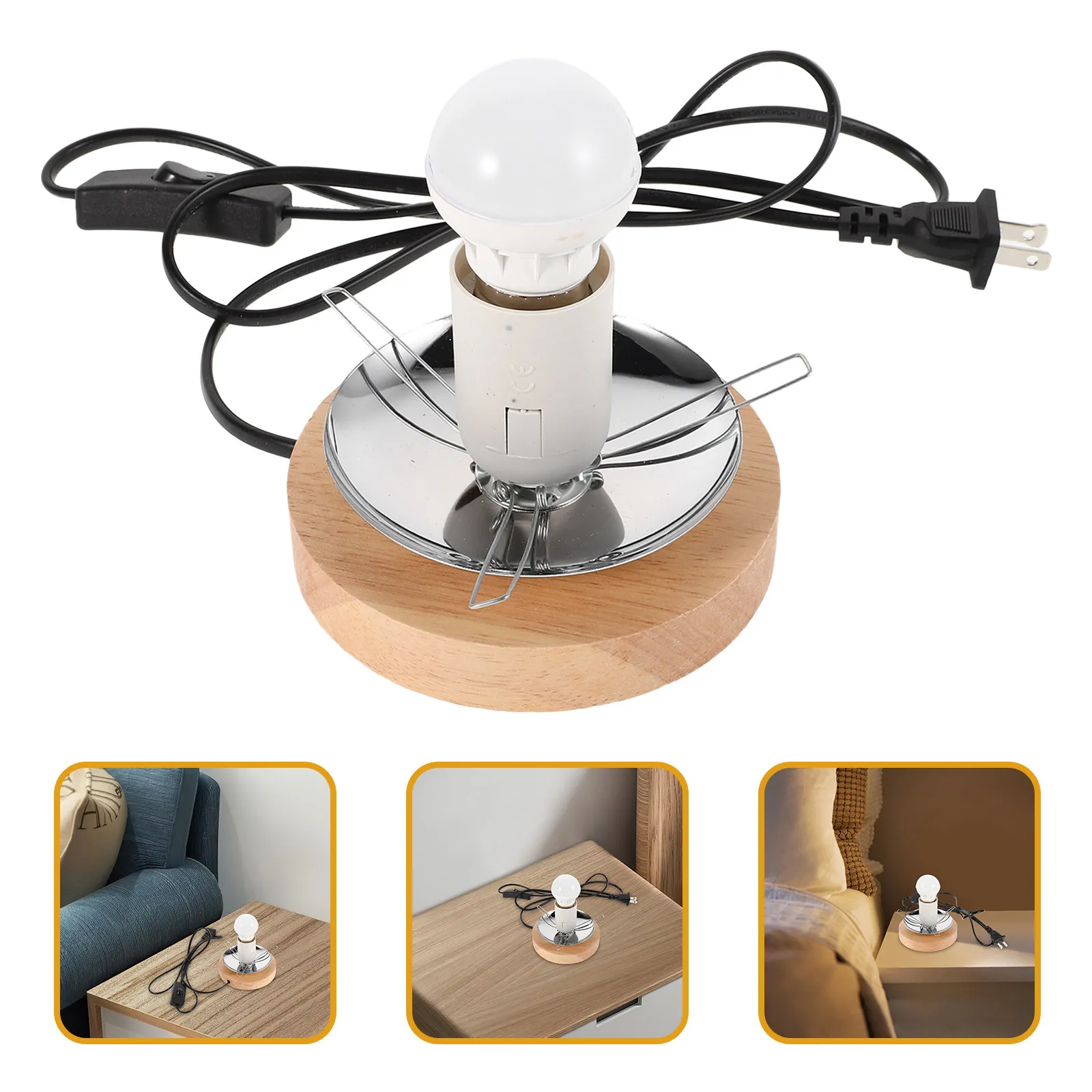E27 Screw Base Lamp Holder with Three-Prong Spring Clip Design Round Glass Shade Wooden Base for DIY Table Lamp Home Office
E27 Screw Base Lamp Holder with Three-Prong Spring Clip Design Round Glass Shade Wooden Base for DIY Table Lamp Home Office