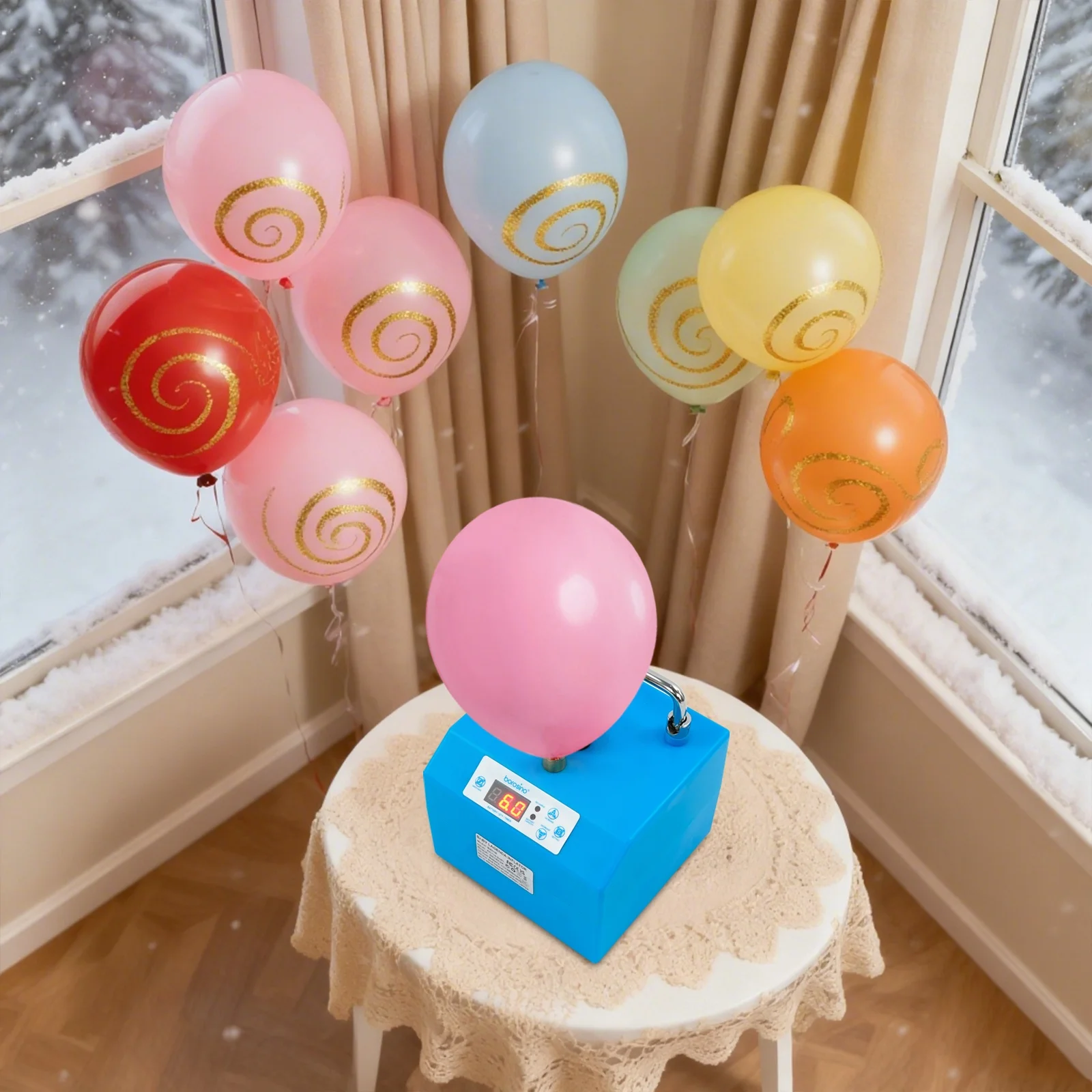 Blue Electric Balloon Inflator Pump, Portable Electric Balloon Pump US Standard, Electric Balloon Pump With Timer & Pedal Control
Blue Electric Balloon Inflator Pump, Portable Electric Balloon Pump US Standard, Electric Balloon Pump With Timer & Pedal Control