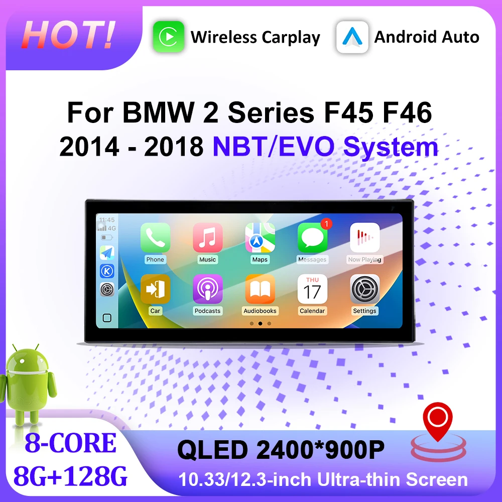 GPS Navi For BMW 2 Series F45 F46 2014 - 2018 NBT/EVO System Wireless CarPlay Car Radio Player 12.3-inch QLED Screen 4G WiFi BT
GPS Navi For BMW 2 Series F45 F46 2014 - 2018 NBT/EVO System Wireless CarPlay Car Radio Player 12.3-inch QLED Screen 4G WiFi BT