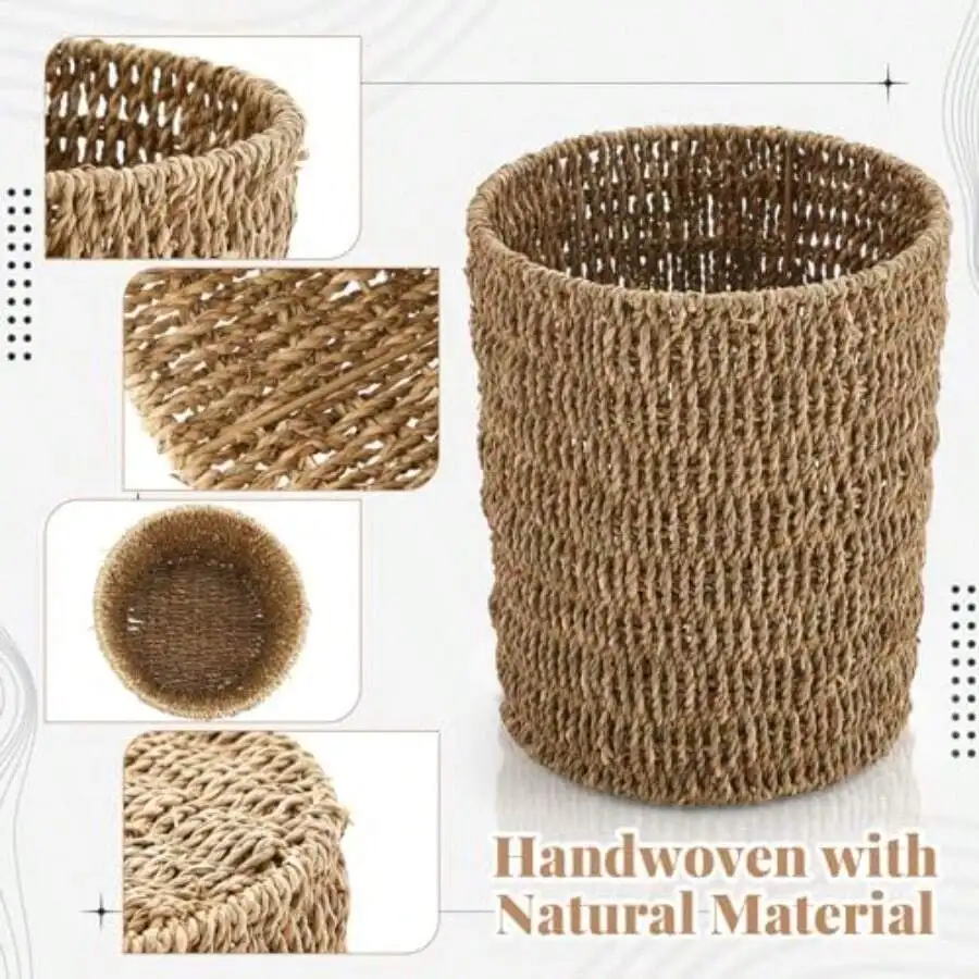 Handwoven Natural Rattan Storage Bucket For Home Kitchen Office
Handwoven Natural Rattan Storage Bucket For Home Kitchen Office