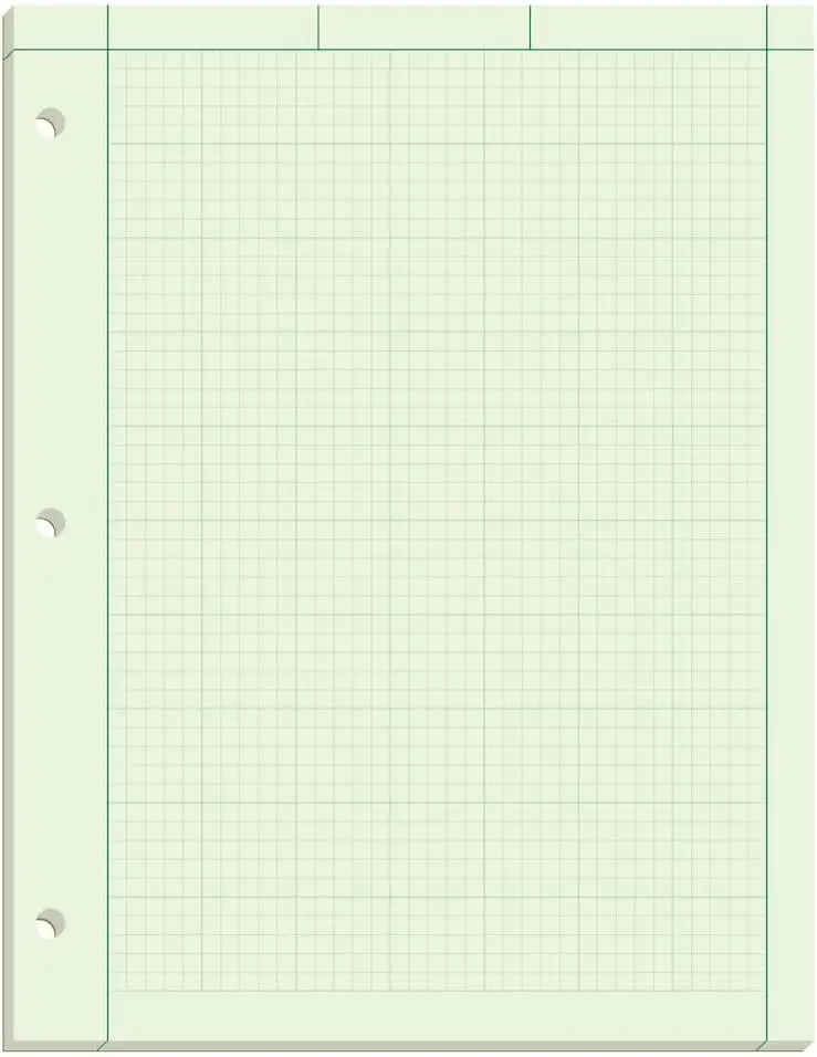 Engineering Computation Pad 8.5x11 5x5 Graph Rule Green Tint Paper 3-Hole Punched 100 Sheets
Engineering Computation Pad 8.5x11 5x5 Graph Rule Green Tint Paper 3-Hole Punched 100 Sheets
