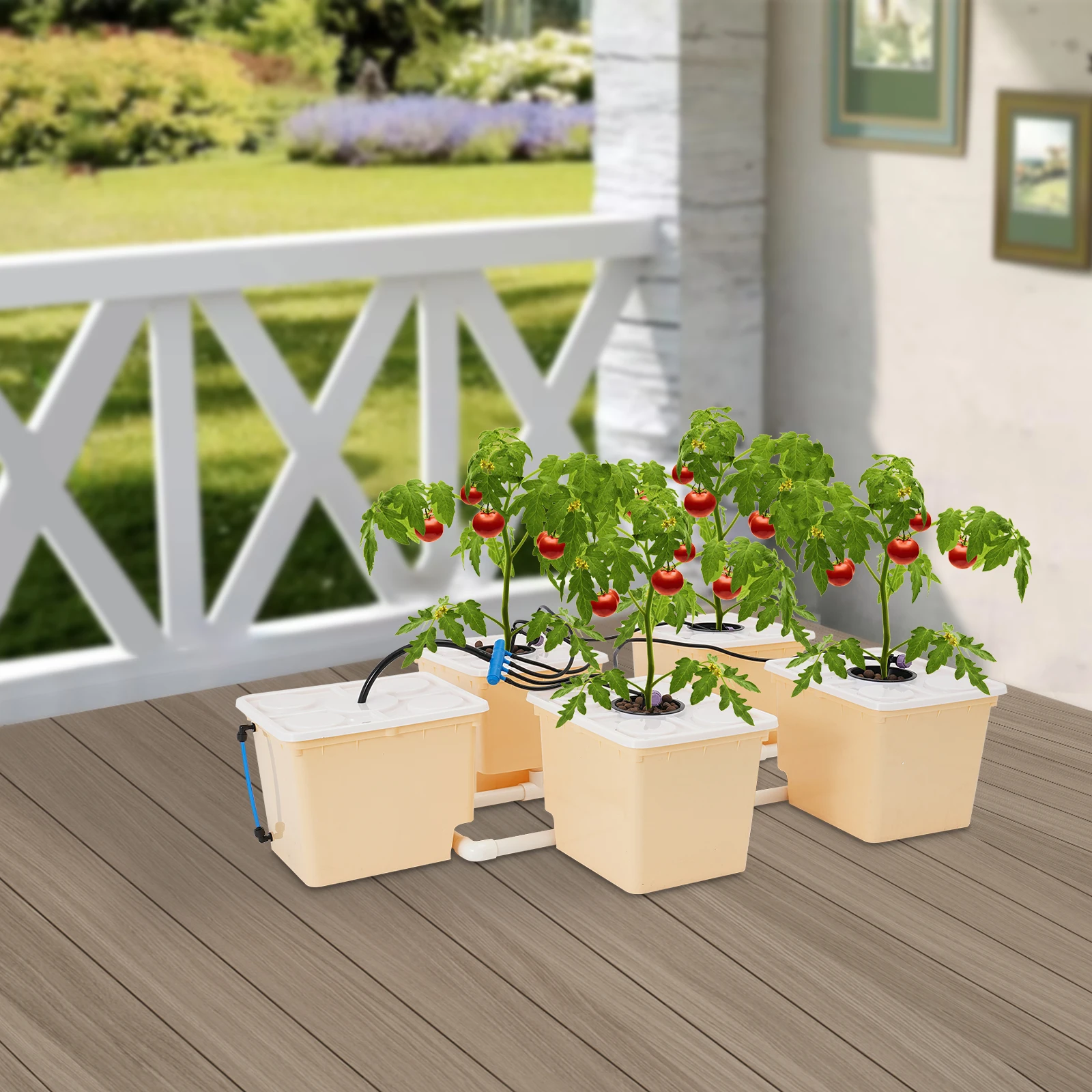 Barrel Design Growing Kit, 5-Bucket Hydroponic System, 300L/H Submersible Pump, Seed Starter, for Indoor Vegetable Herb Growing
Barrel Design Growing Kit, 5-Bucket Hydroponic System, 300L/H Submersible Pump, Seed Starter, for Indoor Vegetable Herb Growing