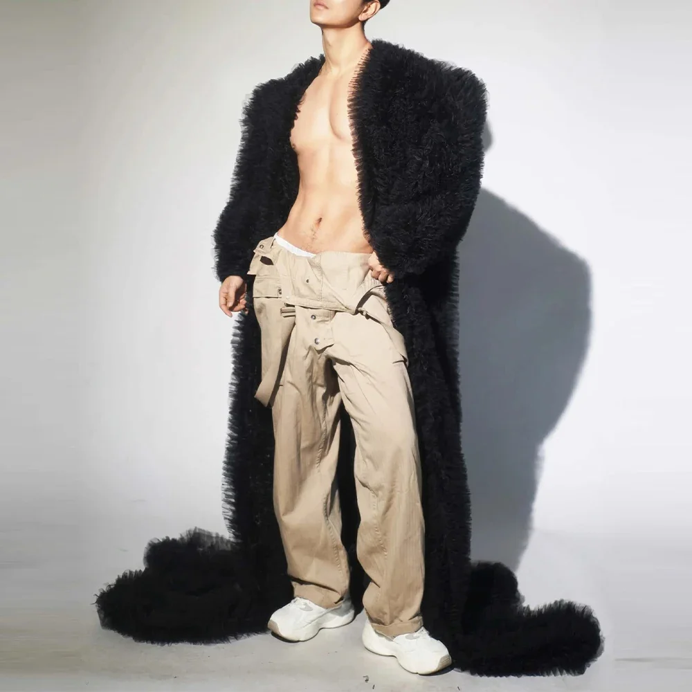 New Unisex Sexy Winter Long Cloak Tulle Puffy Overcoat Full Sleeves Cloak Exaggerate Style Dinners Dress Outer Garment
New Unisex Sexy Winter Long Cloak Tulle Puffy Overcoat Full Sleeves Cloak Exaggerate Style Dinners Dress Outer Garment