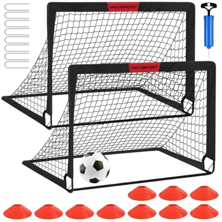 Soccer Goals for Backyard Set - 2 of 4' x 3' Portable Soccer Goal Training Equipment, Up Toddler Soccer Net with Soccer Ball, S
Soccer Goals for Backyard Set - 2 of 4' x 3' Portable Soccer Goal Training Equipment, Up Toddler Soccer Net with Soccer Ball, S