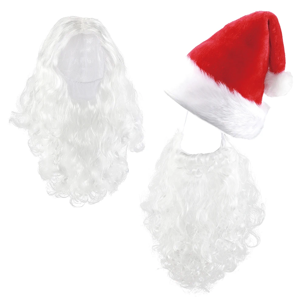 Santa Claus Wig + Beard + Hat Set Cosplay Synthetic Hair, Christmas Diy Unisex Party Decoration Costume Role-Playing Props
Santa Claus Wig + Beard + Hat Set Cosplay Synthetic Hair, Christmas Diy Unisex Party Decoration Costume Role-Playing Props