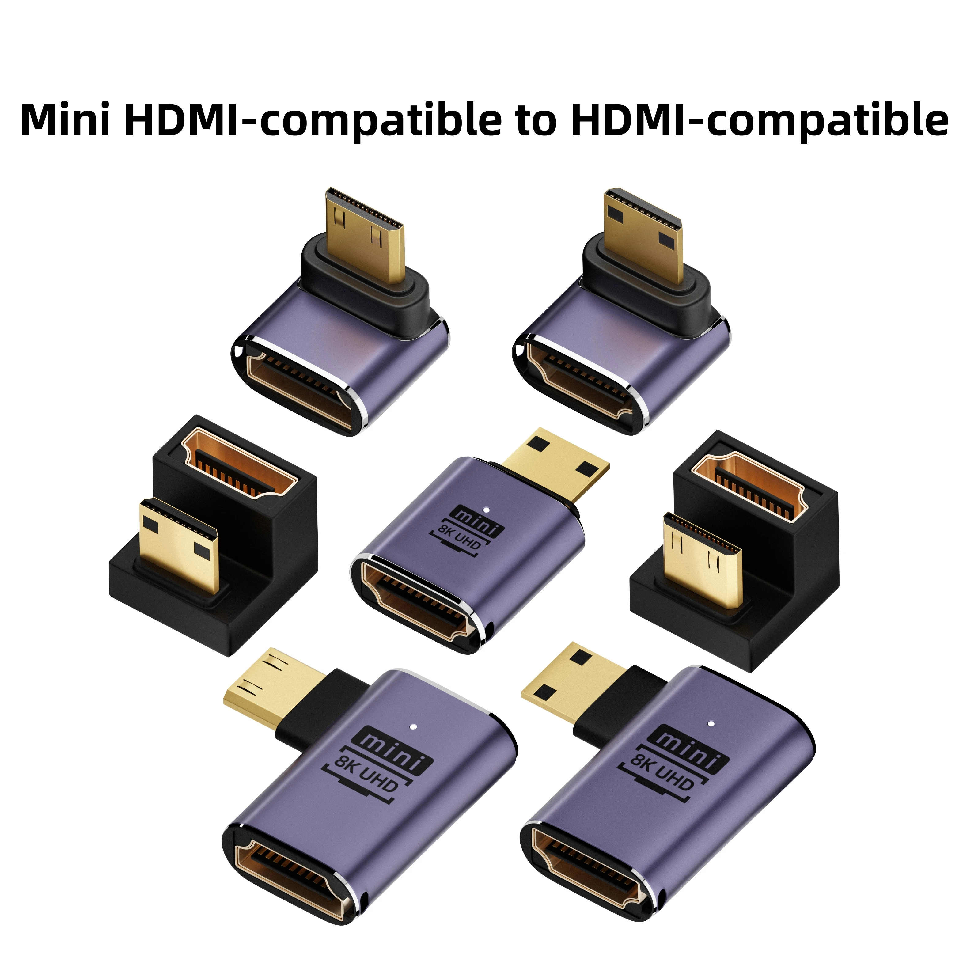 8K UHD 90 Degree Mini HDMI-compatible Male to HDMI-compatible Female Adapters for Camera Camcorder Portable Monitor Laptop HDTV
8K UHD 90 Degree Mini HDMI-compatible Male to HDMI-compatible Female Adapters for Camera Camcorder Portable Monitor Laptop HDTV