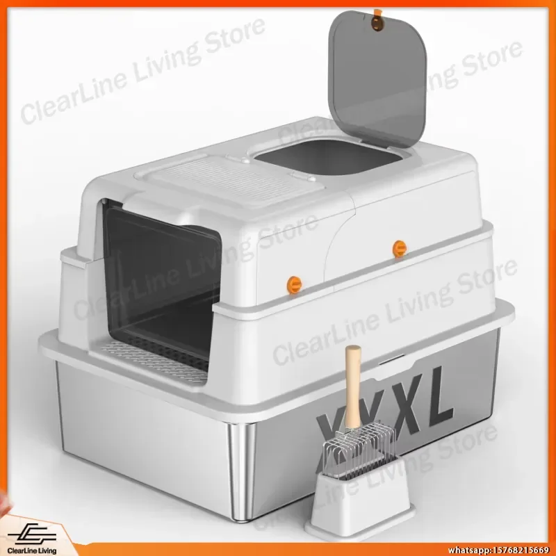65L Large Capacity Smart Automatic Cat Litter Box with APP Control WIFI Connectivity Self Cleaning Deodorization for Home Use
65L Large Capacity Smart Automatic Cat Litter Box with APP Control WIFI Connectivity Self Cleaning Deodorization for Home Use