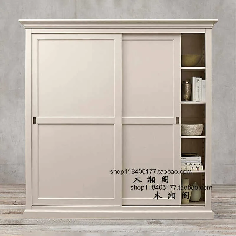Export American solid wood sliding door wardrobe European style small apartment simple sliding door wardrobe milk white storage
Export American solid wood sliding door wardrobe European style small apartment simple sliding door wardrobe milk white storage