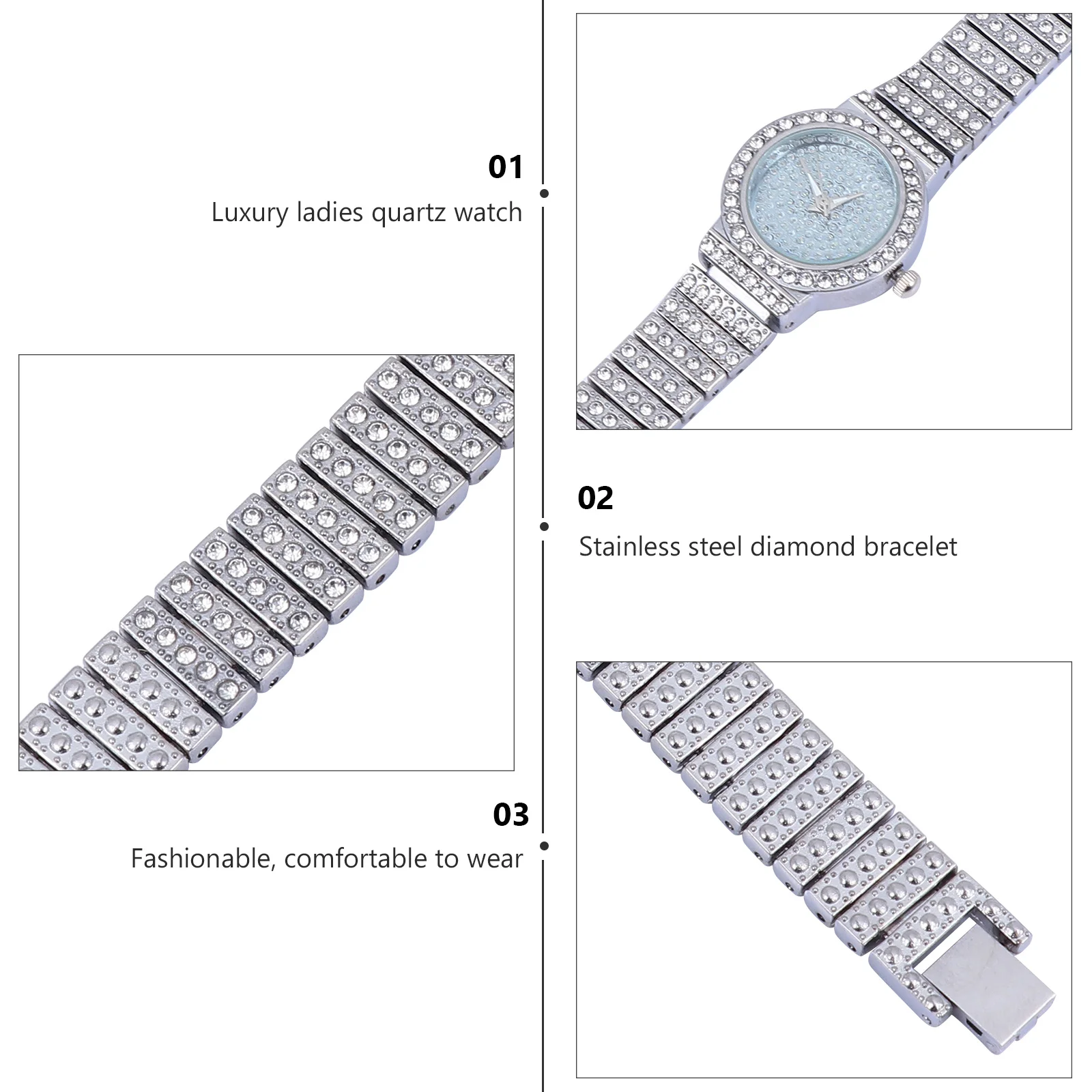 1Pcs Diamond Stone Women Watch Creative Alloy Lightweight Quartz Movement Bracelet Fashion Casual Lady Watch for Girls
1Pcs Diamond Stone Women Watch Creative Alloy Lightweight Quartz Movement Bracelet Fashion Casual Lady Watch for Girls