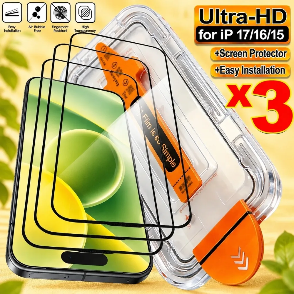 3Pcs High Definition Tempered Glass for iPhone 17 16 15 14 Pro Air 17e 16 15 Plus 13 12 11 Pro One Click Installation Protector
3Pcs High Definition Tempered Glass for iPhone 17 16 15 14 Pro Air 17e 16 15 Plus 13 12 11 Pro One Click Installation Protector
