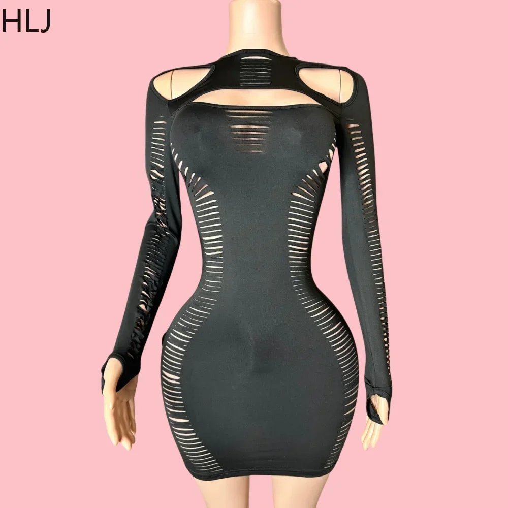 HLJ&GG Sexy Hollow Hole Bodycon Mini Dresses Women Round Neck Long Sleeve Slim Vestidos Female Solid Party Nightclub Clothing
HLJ&GG Sexy Hollow Hole Bodycon Mini Dresses Women Round Neck Long Sleeve Slim Vestidos Female Solid Party Nightclub Clothing