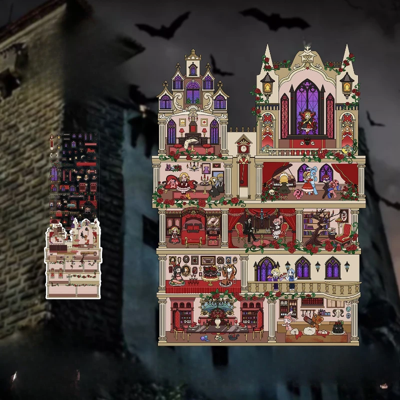 Готический замок, тайна диорама, наклейки, миниатюрные ужасы, пейзажные наклейки для поделок, предварительно вырезанные наклейки для домашних животных для снятия стресса 
Готический замок, тайна диорама, наклейки, миниатюрные ужасы, пейзажные наклейки для поделок, предварительно вырезанные наклейки для домашних животных для снятия стресса