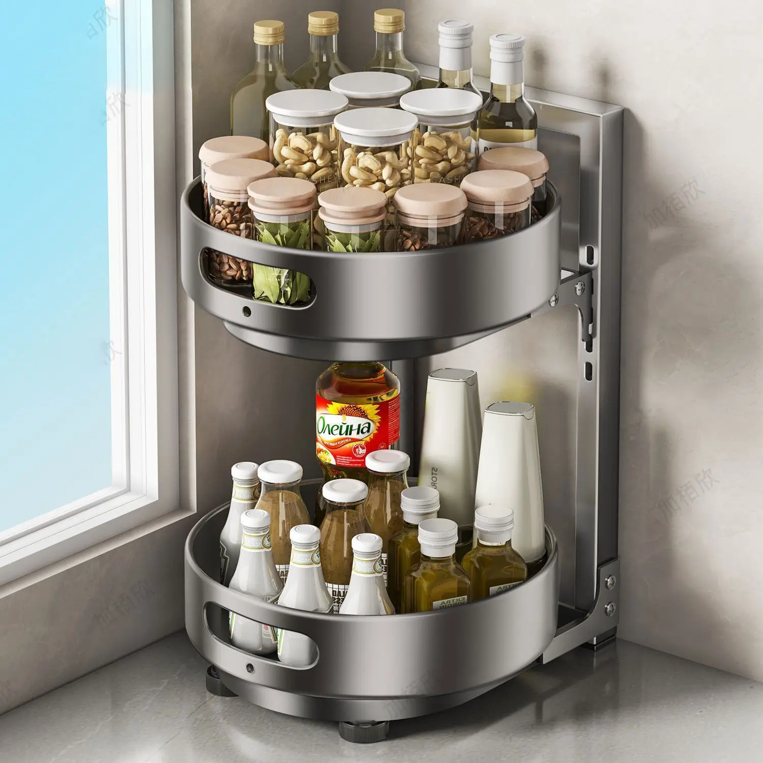 360° Rotating Spice Rack Multifunctional Kitchen Countertop Storage Shelf Seasoning Organizer for Oil Salt Vinegar Sauce Home Ki
360° Rotating Spice Rack Multifunctional Kitchen Countertop Storage Shelf Seasoning Organizer for Oil Salt Vinegar Sauce Home Ki