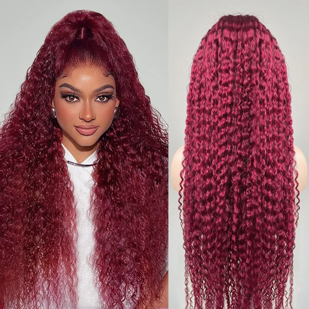 Snwprin 99J Burgundy 7x5 13x4 Glueless Curly Human Hair Wigs Ready To Wear Red Colored 13x6 Lace Frontal Human Hair Wigs On Sale
Snwprin 99J Burgundy 7x5 13x4 Glueless Curly Human Hair Wigs Ready To Wear Red Colored 13x6 Lace Frontal Human Hair Wigs On Sale
