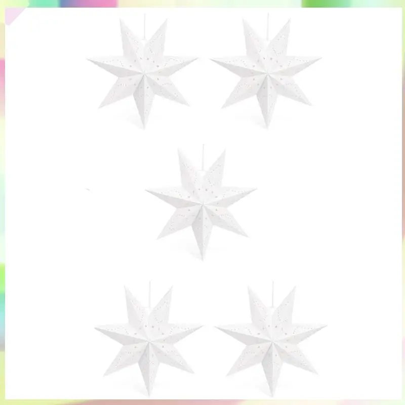B23B 5X Hanging Paper 7 Pointed Star Lantern, Christmas Hanging Star Decorations For Christmas Wedding Birthday Decoration
B23B 5X Hanging Paper 7 Pointed Star Lantern, Christmas Hanging Star Decorations For Christmas Wedding Birthday Decoration